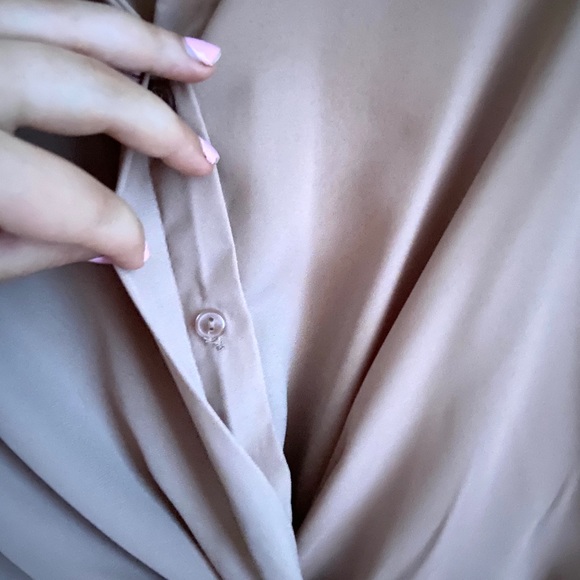 Button Up Nude Blouse - Picture 3 of 4